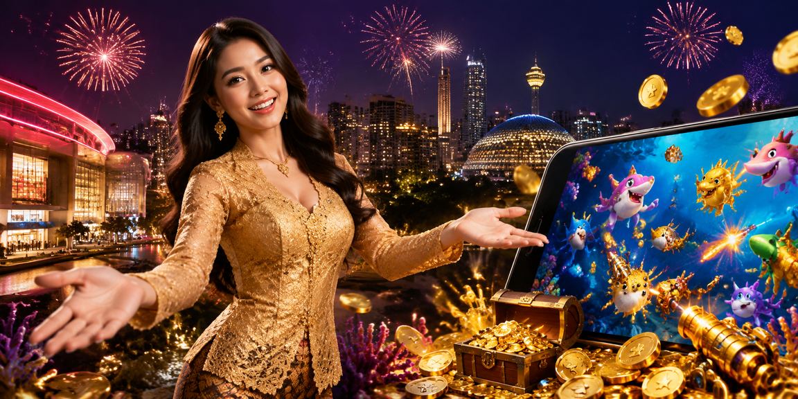 Permainan tembak ikan dengan pakaian kebaya Selangor